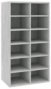 betonszürke szerelt fa cipőtartó 54 x 34 x 100,5 cm