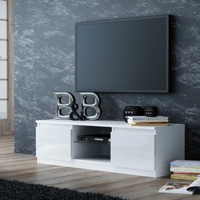 Thirassia RTV140 TV állvány, 140x36x40 cm, fényes fehér