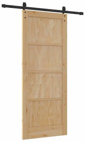 Csúszóajtó Természetes és fekete 83 x 202 cm