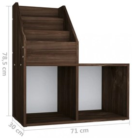 füstös tölgy színű szerelt fa gyerek újságtartó 71x30x78,5 cm