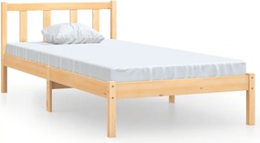 vidaXL Single tömör fenyőfa ágykeret 90 x 190 cm