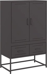 vidaXL fekete acél magasszekrény 68x39x111,5 cm