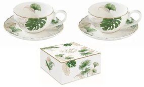 R2S.1288EXOT Porcelán eszpresszócsésze+alj 2 személyes, 100ml, dobozban, Exotique