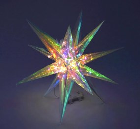 LED karácsonyi csillag 40 cm 40 színes égő 3D dekoráció