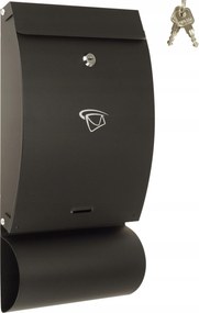 Postaláda Újságtartó 46 x 25 CM Nagy Fekete Lengyel