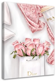 Gario Vászonkép Rózsák Dior táskában Méret: 40 x 60 cm