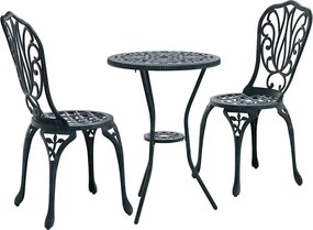 vidaXL Kert Bistro Készlet 3 pcs Zöld Alumínium