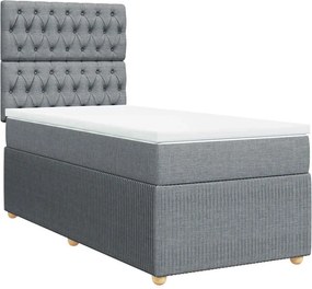 vidaXL világosszürke szövet rugós ágy matraccal 80 x 200 cm