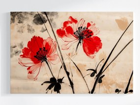 Vászonkép Canvas Grafika Virágok Pipacsok Piros Minimalizmus 120x80