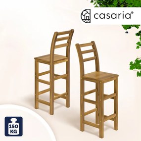 OSLO bárszék karfával, 2 db, 40x36x110cm, természetes barna Casaria