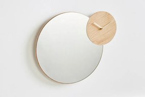 Fali tükör órával "Timewatch" - Woud