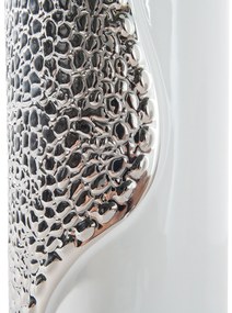 Fehér és ezüst porcelán asztali lámpa 52 cm AIKEN Beliani