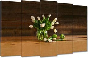 Vászonkép 150x95 Fehér tulipánok vázában