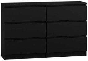Baltrum M6 140 2X3 komód, 138x75x40 cm, fekete