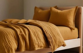 Muszlin ágynemű MOELLIN mustárszínű Ágyneműhuzat mérete: 70 x 90 cm | 140 x 200 cm