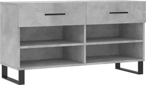 vidaXL betonszürke szerelt fa cipőpolc 102 x 35 x 55 cm
