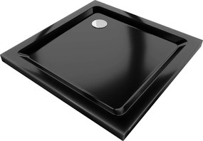 Mexen SLIM - négyzet alakú zuhanytálca 100x100x5cm + króm szifon, fekete, 40701010