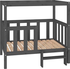 vidaXL szürke tömör fenyőfa kutyaágy 105,5x83,5x100 cm
