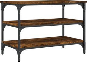 vidaXL füstös tölgy színű szerelt fa cipőtároló pad 70 x 38,5 x 49 cm