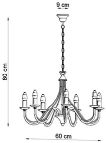 Csillár láncon MINERWA 7 7xE14/40W/230V fekete