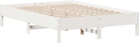 vidaXL fehér tömör fenyőfa ágy matrac nélkül 160 x 200 cm