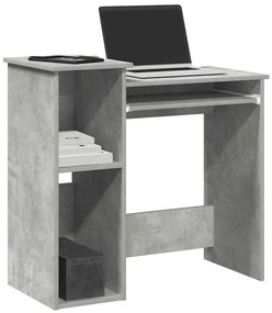 betonszürke forgácslap íróasztal polcokkal 84x40x78 cm
