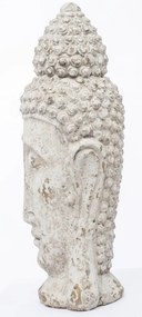 Cyrus design krém színű koptatott buddha fej dekorációs szobor 30x11x10cm