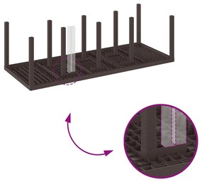 9 Darabos Kerti Étkezőszett Barna Poli Rattan