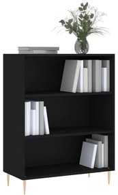fekete szerelt fa könyvespolc 69,5 x 32,5 x 90 cm