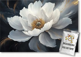 Fotótapéta Flizelina Nagy Fehér Virág Bazsarózsa Peonia Glamour 100x75 ragasztó