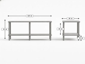 TV állvány SOLE 120 cm, sonoma tölgy