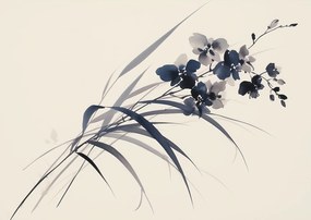 Poszter 59,4x42cm Orchidea szépiában