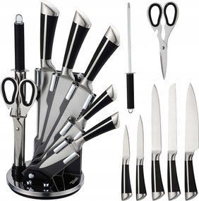Késkészlet Forgó Állványon Olló Élező 8 Részes