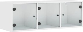 vidaXL fehér faliszekrény üvegajtókkal 102 x 37 x 35 cm
