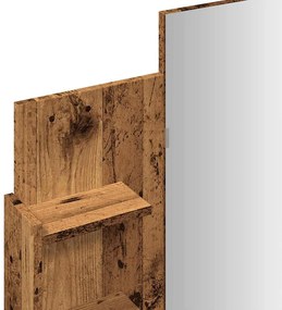 öltözőasztal tükörrel régi fa 96x39x142 cm