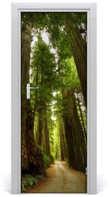 Ajtóposzter öntapadós Az út az erdőben 75x205 cm