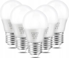 Vicloon Led izzó szett 3W E27 3000K fehér 5 db