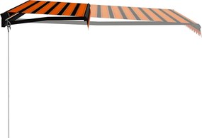 Narancssárga és barna kézzel kihúzható napellenző 350 x 250 cm