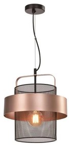 Csillár zsinóron FIBA 1xE27/60W/230V Rózsaarany/fekete