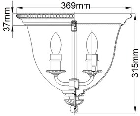 Hinkley - Mennyezeti lámpa CAMBRIDGE 3xE14/60W/230V arany