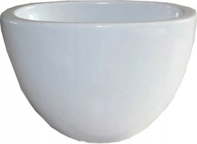 Virágcserép virágtartó kerámia fedél fehér ovális H14