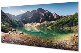Üvegképek hegyi tó 120x60cm