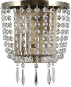 ITALUX WL-30138-2B CORTINA Kristály Fali Lámpa Antik Bronz E14 IP20