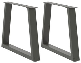 2 db antracitszürke, V-alakú acél dohányzóasztal láb 70 x (42-43,3) cm