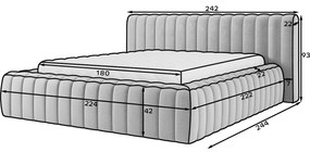 Bézs kárpitozott ágyneműtartós franciaágy ágyráccsal 180x200 cm Carilla – ELTAP