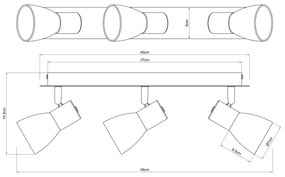 Globo 54307-3 - CLAUDE 3xE14/40W spotlámpa, fekete, 230V