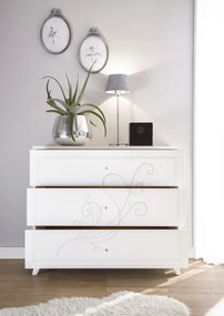 Nivea 3 fiókos matt fehér komód 104 cm