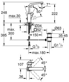 GROHE 23135AL0 - EUROCUBE mosdócsaptelep, L méretű, grafit