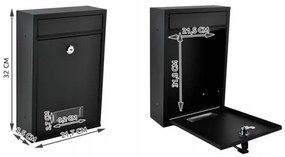 Postaláda 21,7x32 cm fekete