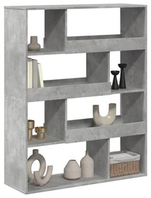 betonszürke szerelt fa könyvespolc 100 x 33 x 125,5 cm